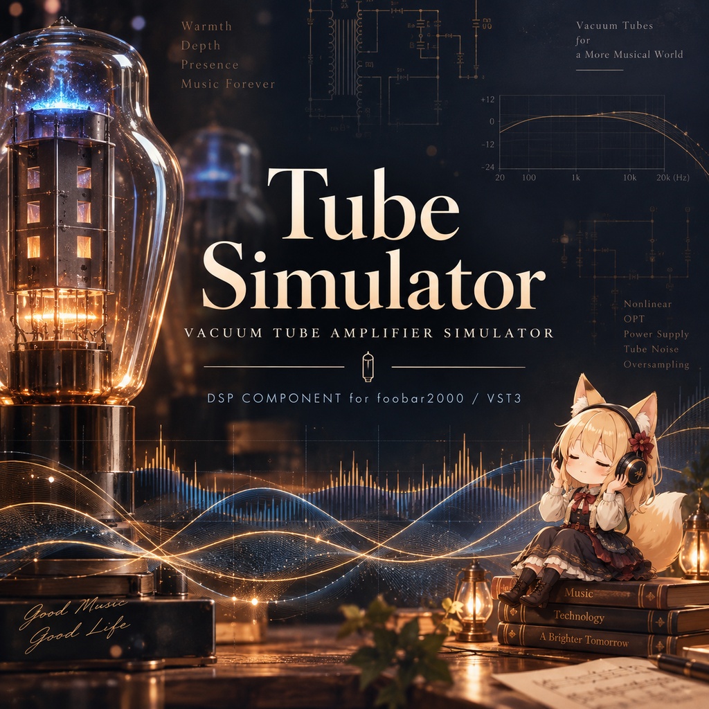 【無料】Tube Simulator｜真空管アンプ・シミュレーター【VST3 / foobar2000】