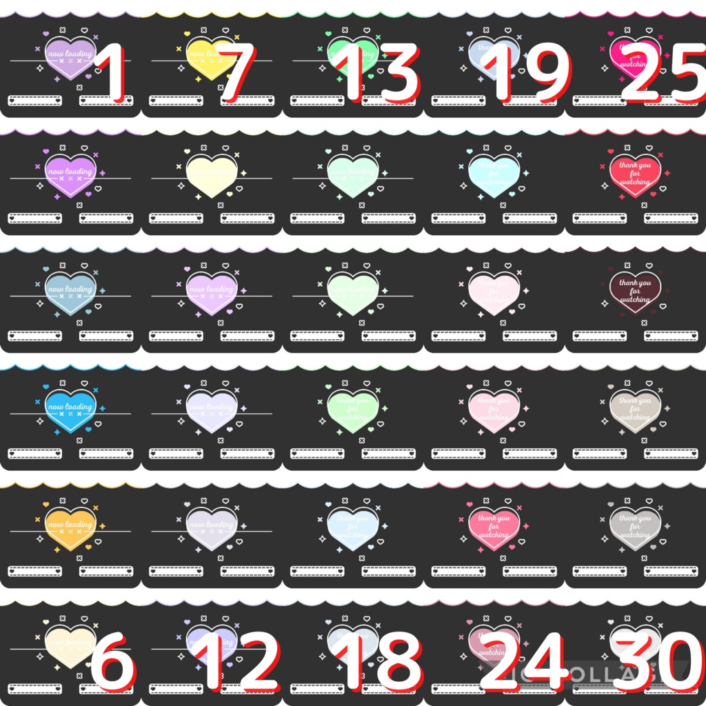 30色×6種 配信画面セット