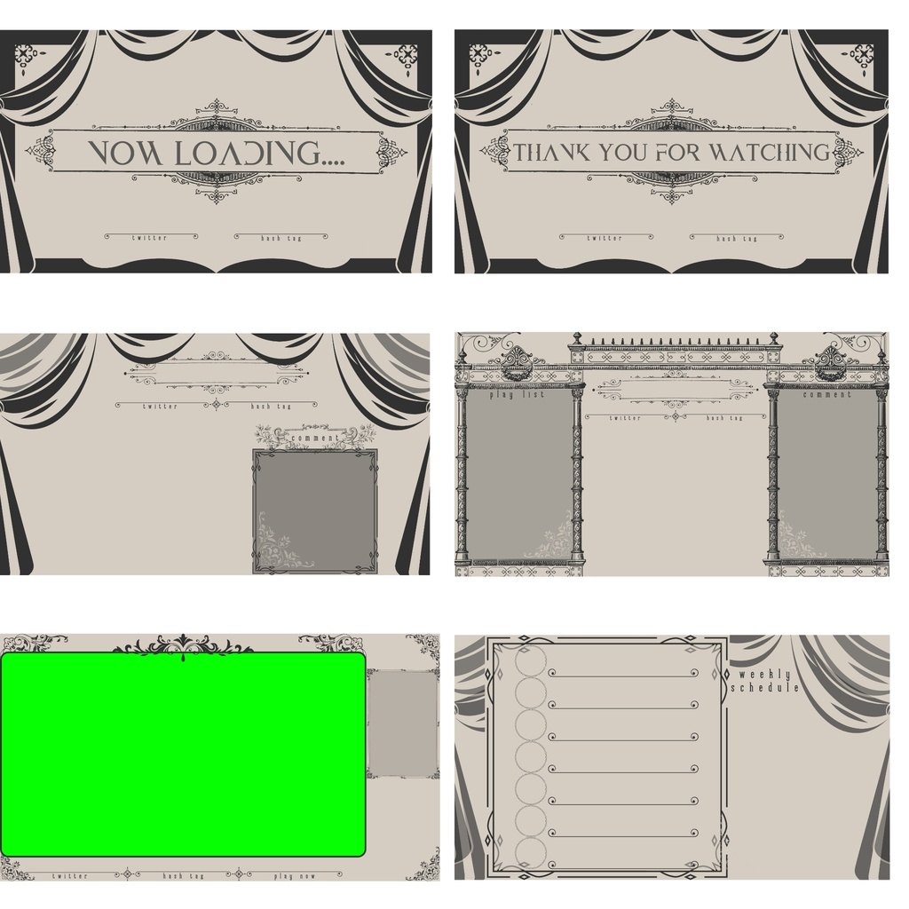 30色×6種 配信画面セット