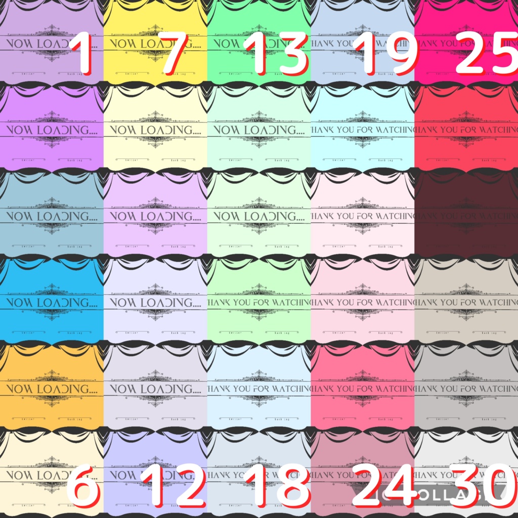 30色×6種 配信画面セット