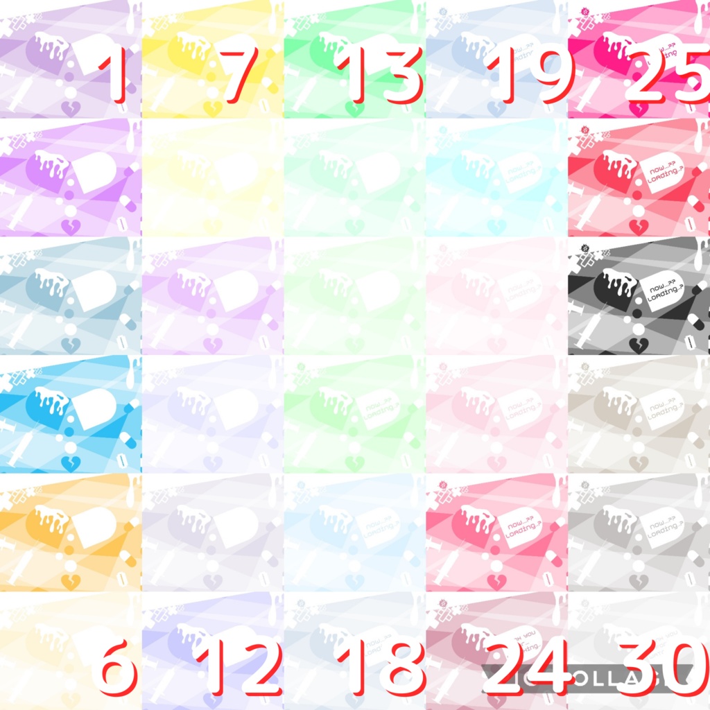 30色×8種 配信画面セット