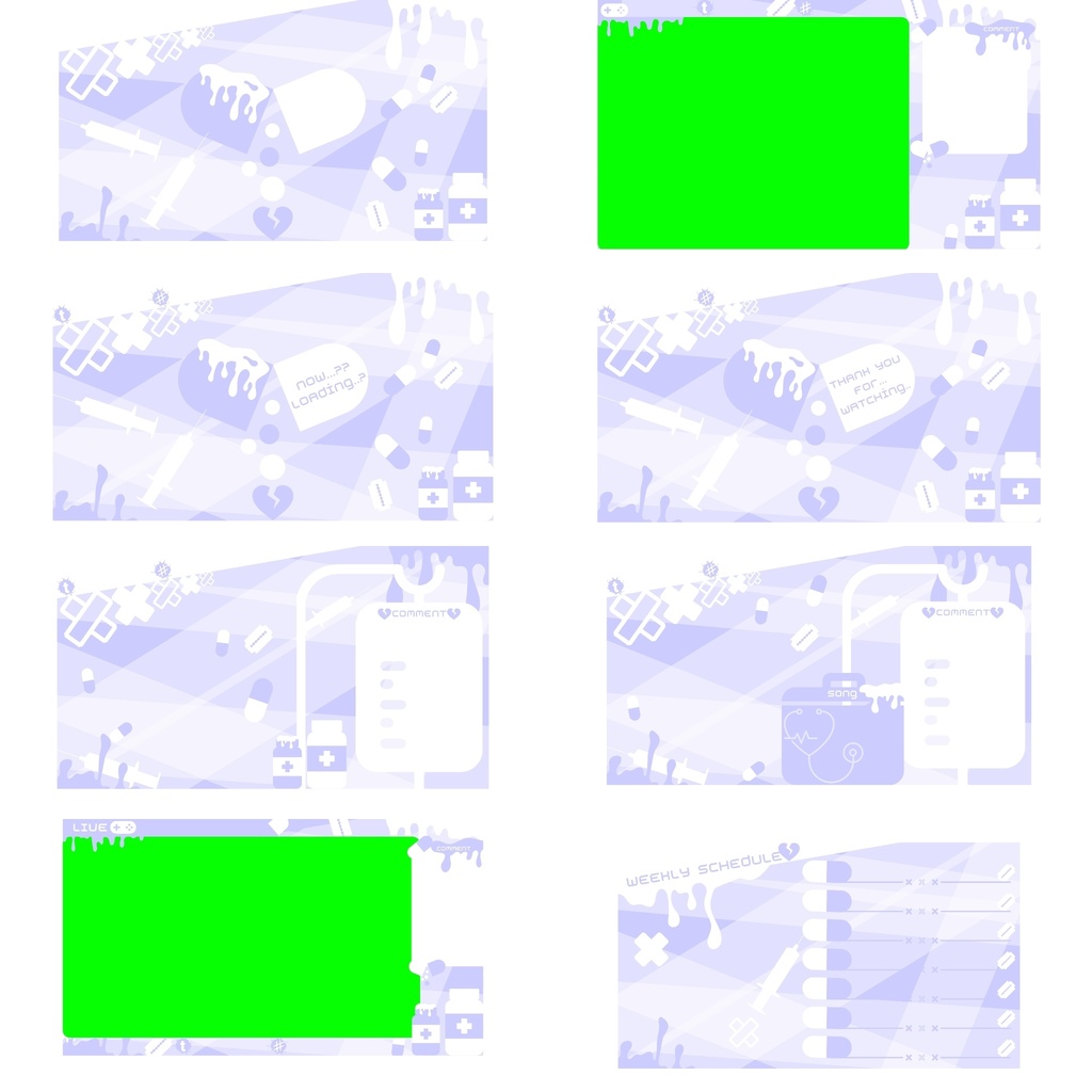 30色×8種 配信画面セット