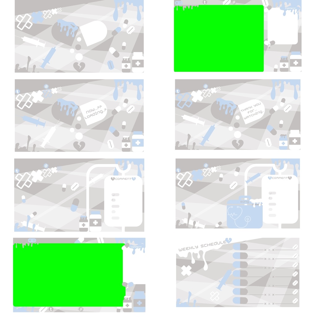 120色×8種 配信画面セット