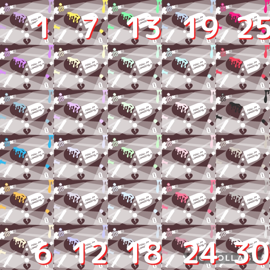 120色×8種 配信画面セット