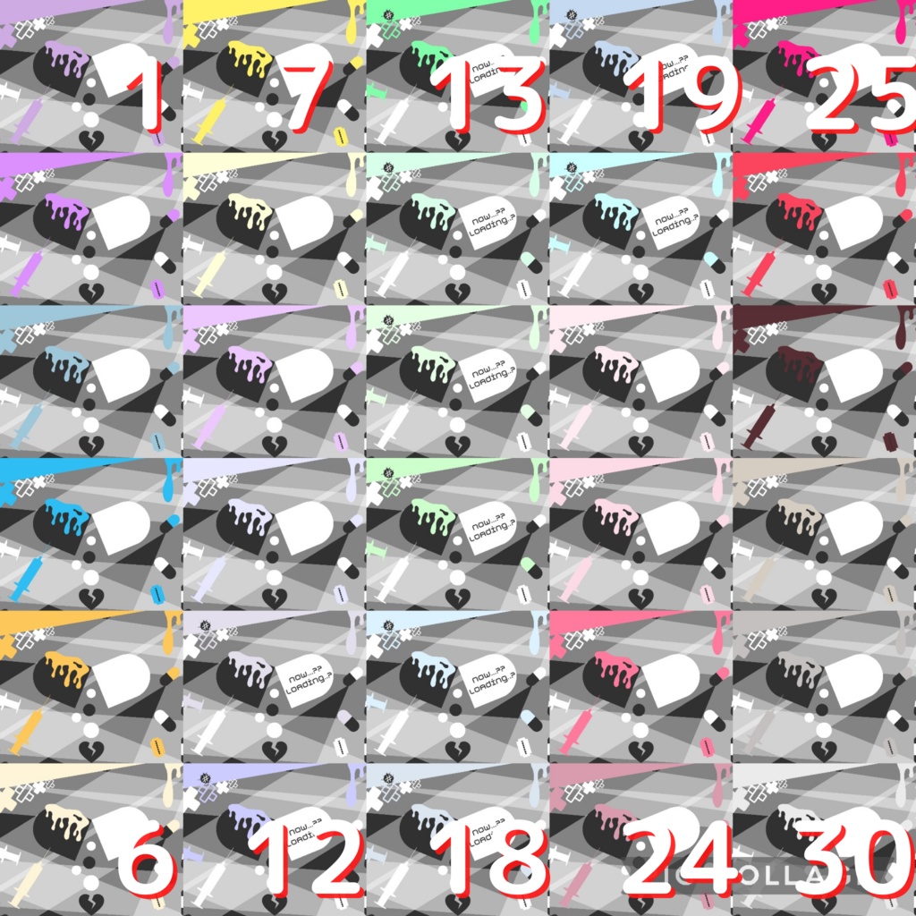 120色×8種 配信画面セット