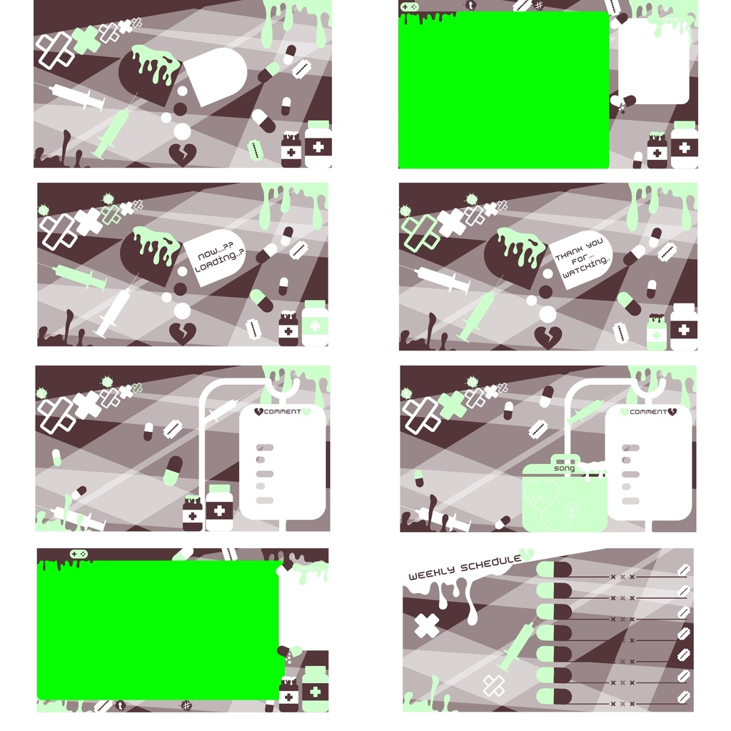 120色×8種 配信画面セット
