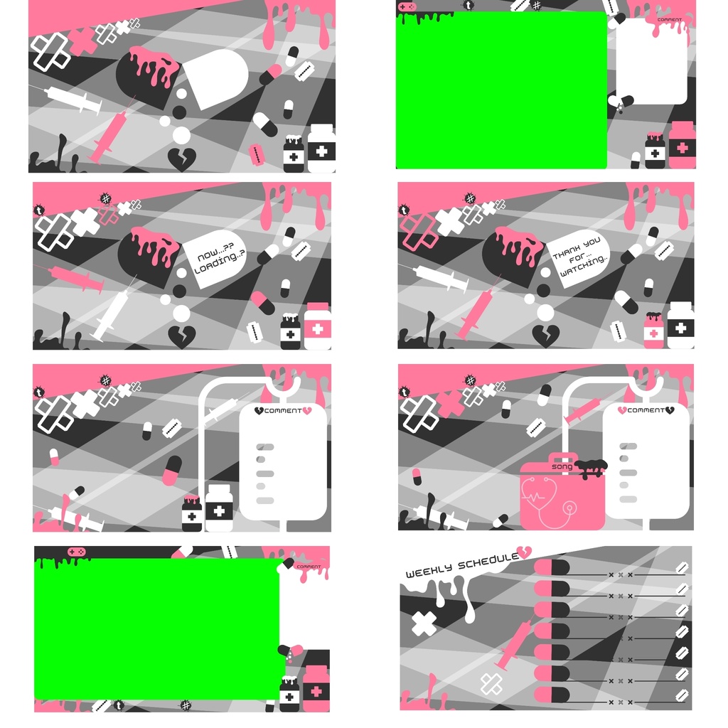 120色×8種 配信画面セット