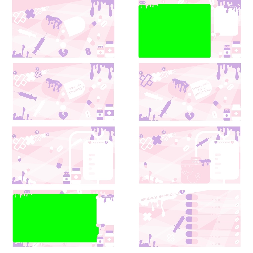 120色×8種 配信画面セット