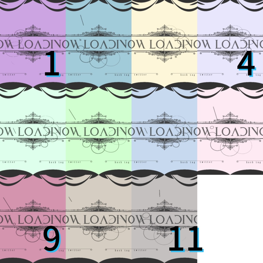 11色×2種 動く配信待機画面 配信終了画面