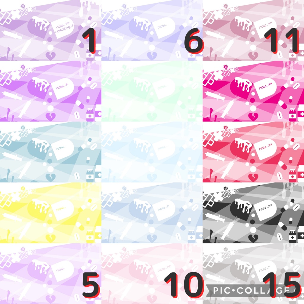 15色×5種 動く配信画面セット