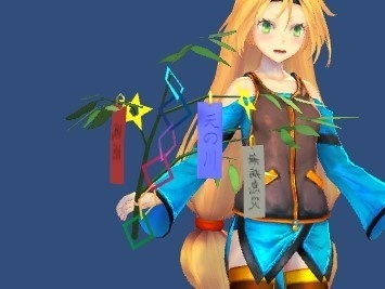 「手持ち七夕笹飾り」【3Dモデル】