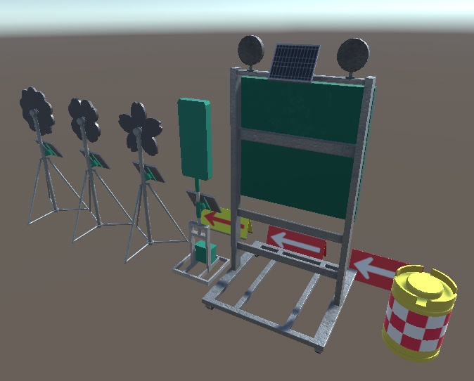 「片側通行用工事保安用具」【3Dモデル】