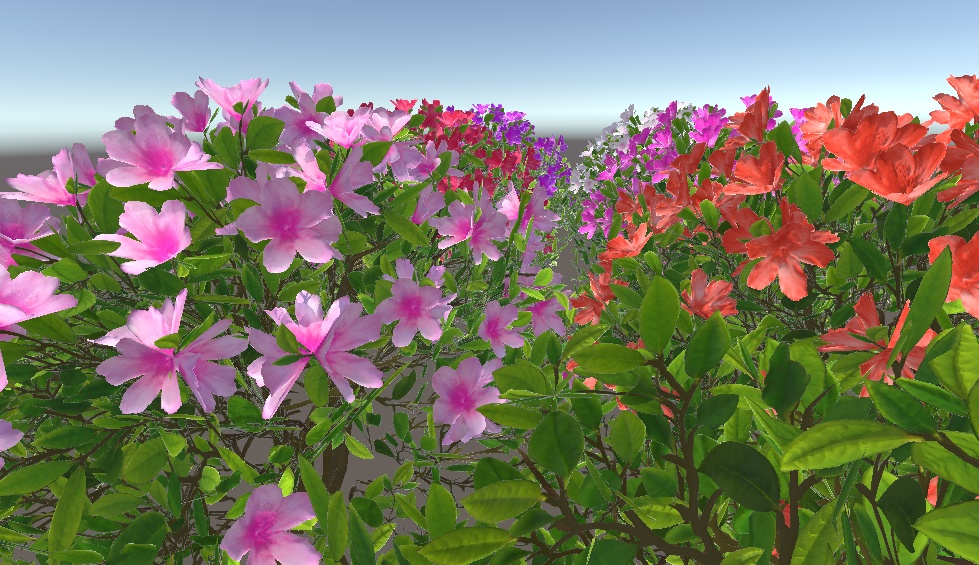 「ツツジ(6色ローポリ)」【3Dモデル】