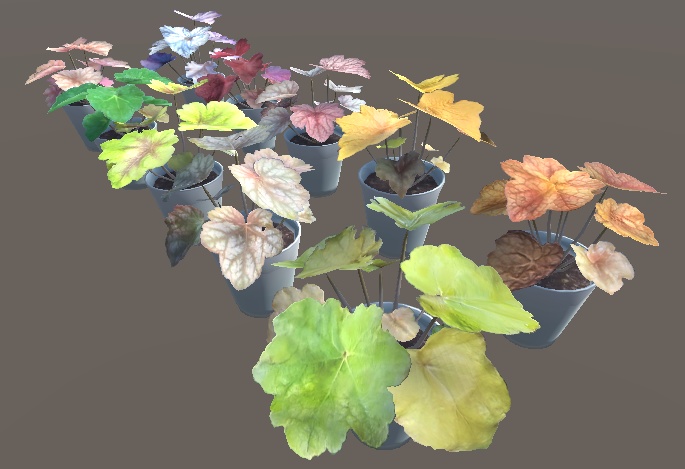 「ヒューケラガーデンセット」【3Dモデル】