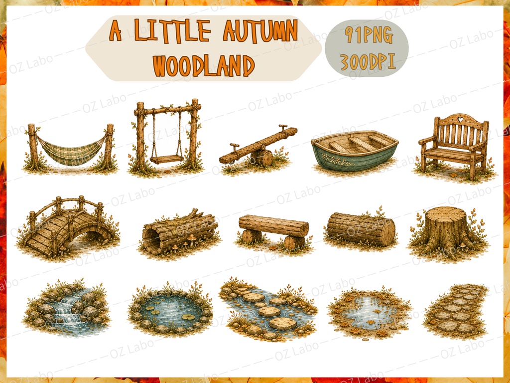 【OPENING SALE 25%OFF】Autumn Woodland Animals Clipart PNG Bundle, 91 Transparent Forest Friends