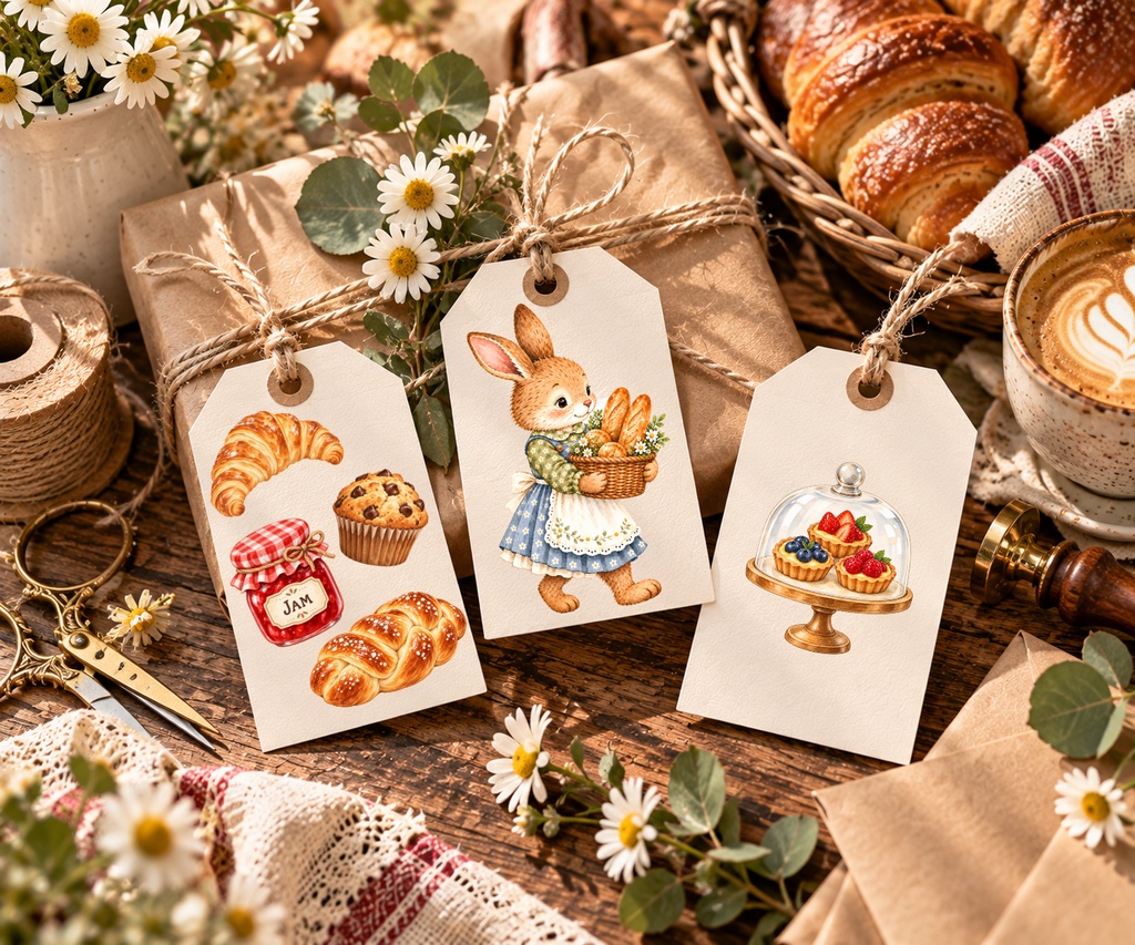 【OPENING SALE 25%OFF】Watercolor Bakery Clipart Bundle, 44 PNG, Storybook Animals, Bread Illustrations (Digital Download)