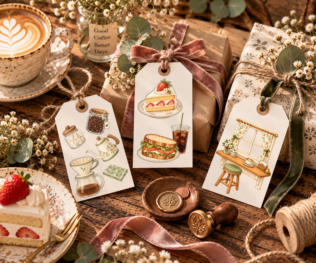 【OPENING SALE 25%OFF】Watercolor Cafe Clipart Bundle, 42 PNG, Storybook Animals, Coffee and Tea Illustrations (Digital Download)