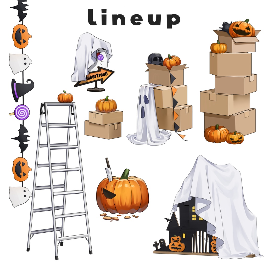 ハロウィンの準備をしよう!配信背景素材