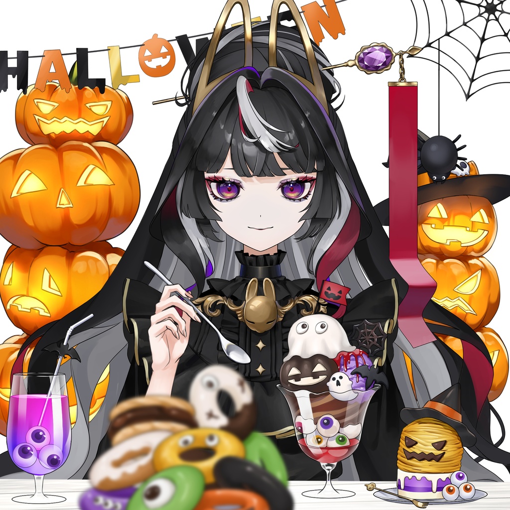 配信用素材 ハロウィンスイーツ 無料配布あり