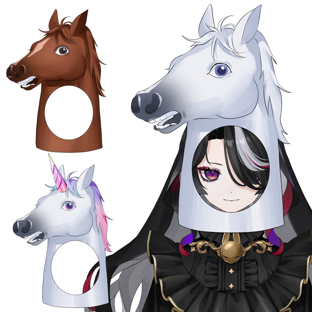 Vtuber配信用素材「被る馬」