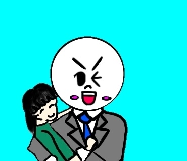 LINEムーンとなっちゃんの、カップルイラスト