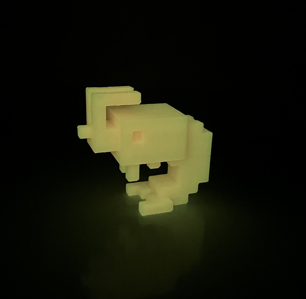 【蓄光】3Dドットのエビさんストラップ(蓄光オレンジ)