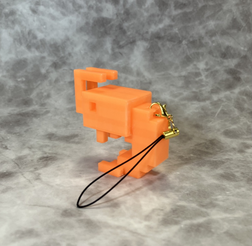 【蓄光】3Dドットのエビさんストラップ(蓄光オレンジ)