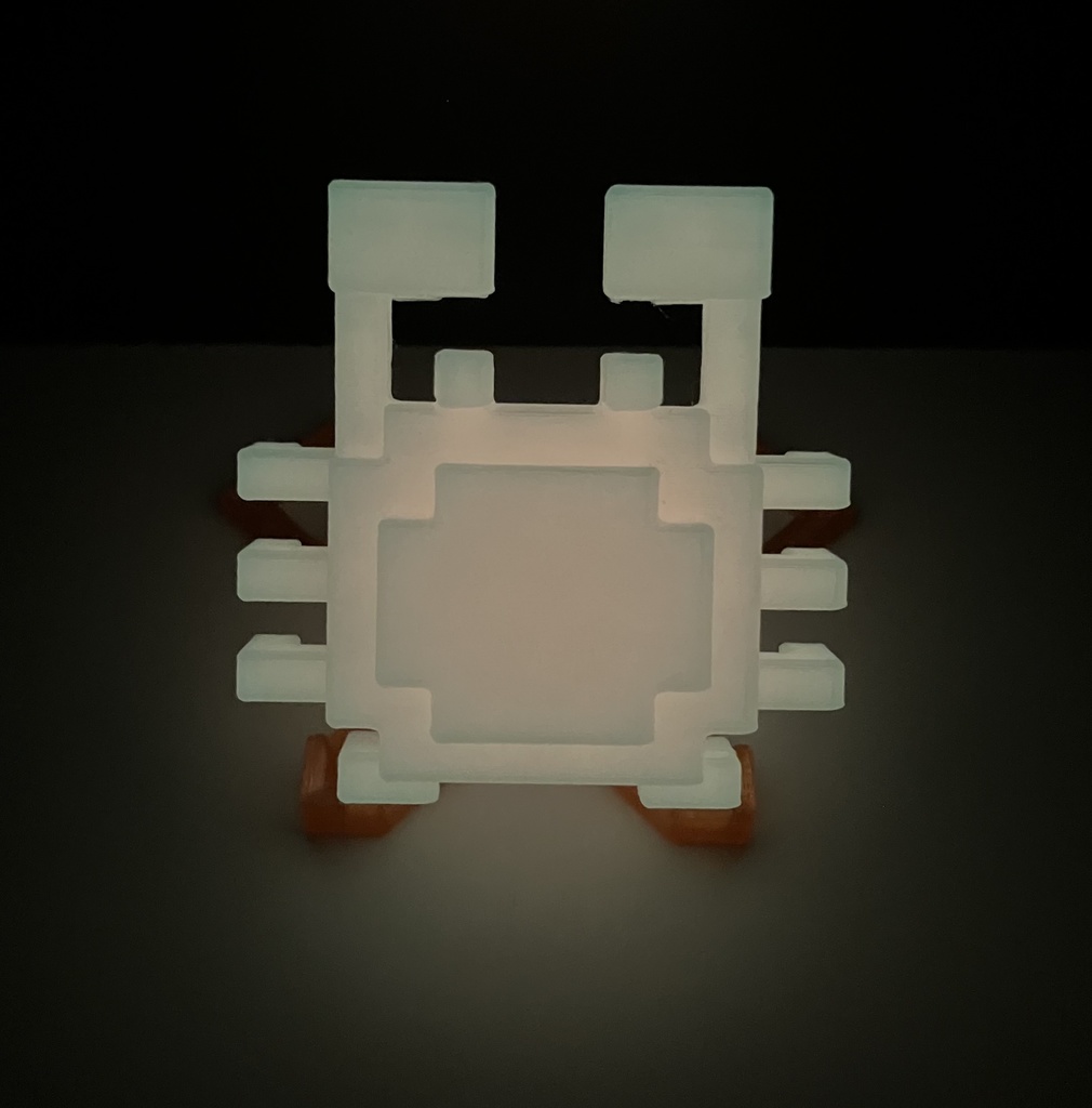 【蓄光】3Dドットのカニさんフィギュア(蓄光オレンジ)