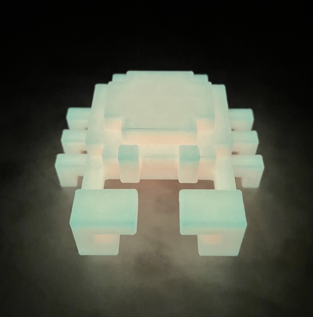 【蓄光】3Dドットのカニさんフィギュア(蓄光オレンジ)