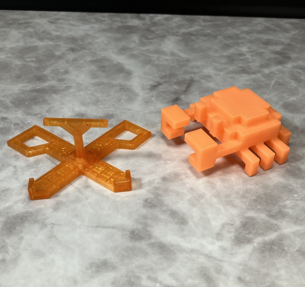 【蓄光】3Dドットのカニさんフィギュア(蓄光オレンジ)