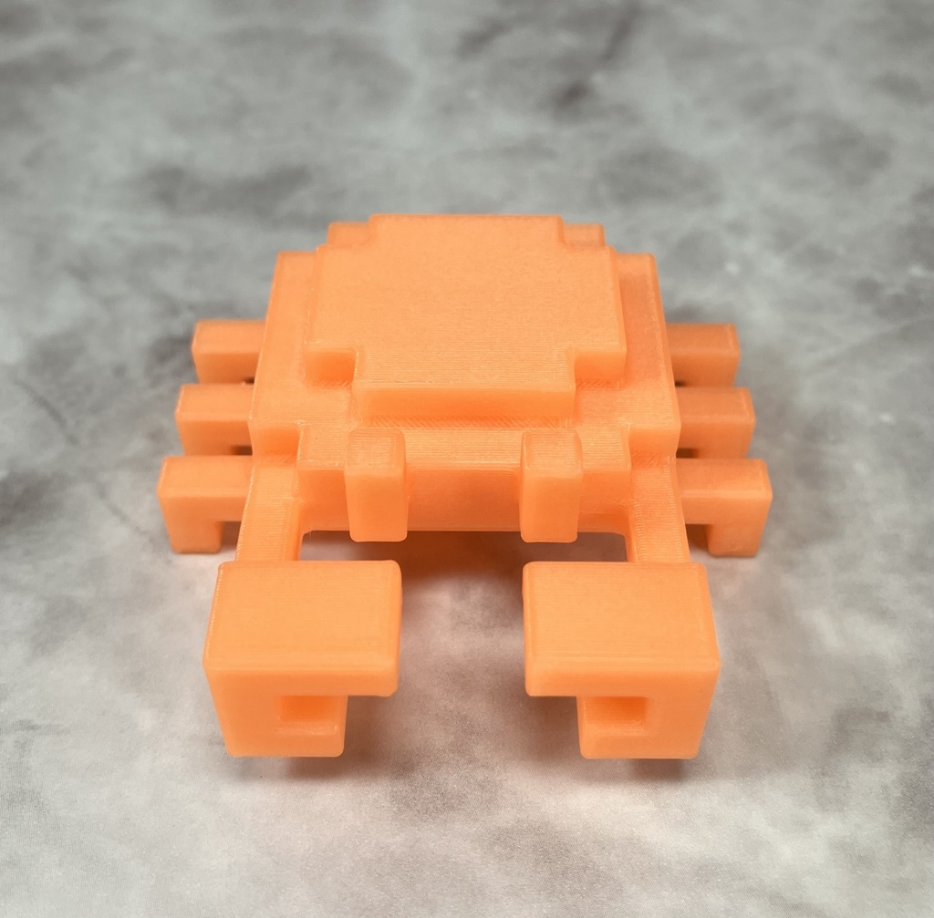 【蓄光】3Dドットのカニさんフィギュア(蓄光オレンジ)