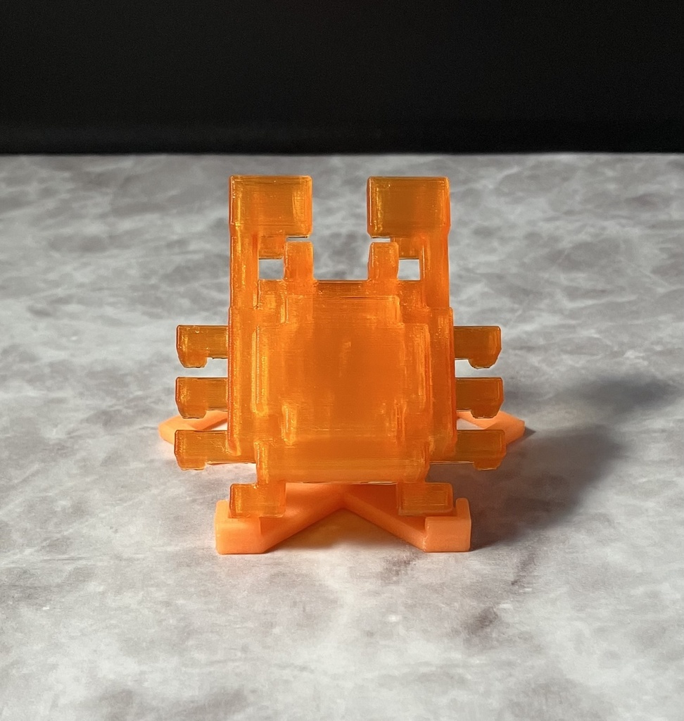 3Dドットのカニさんフィギュア(クリアオレンジ)