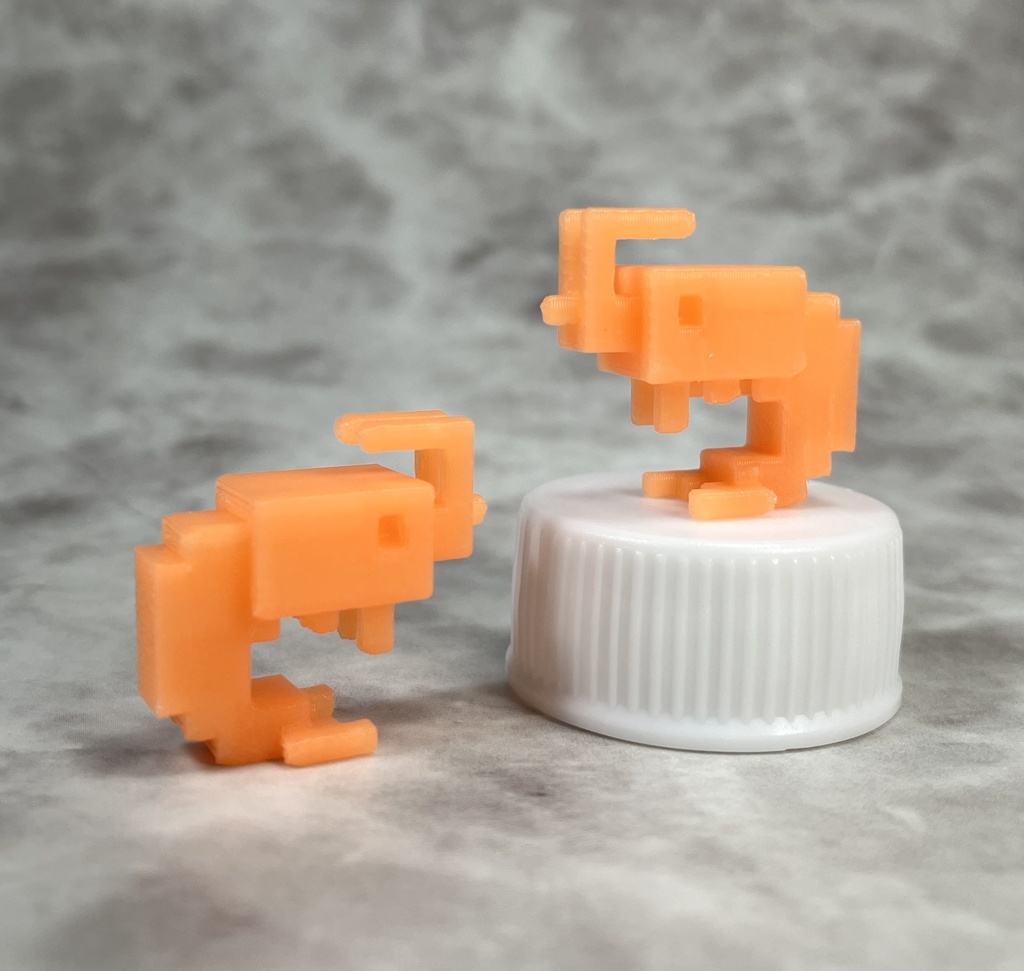 小さな3Dドットのエビさんフィギュア