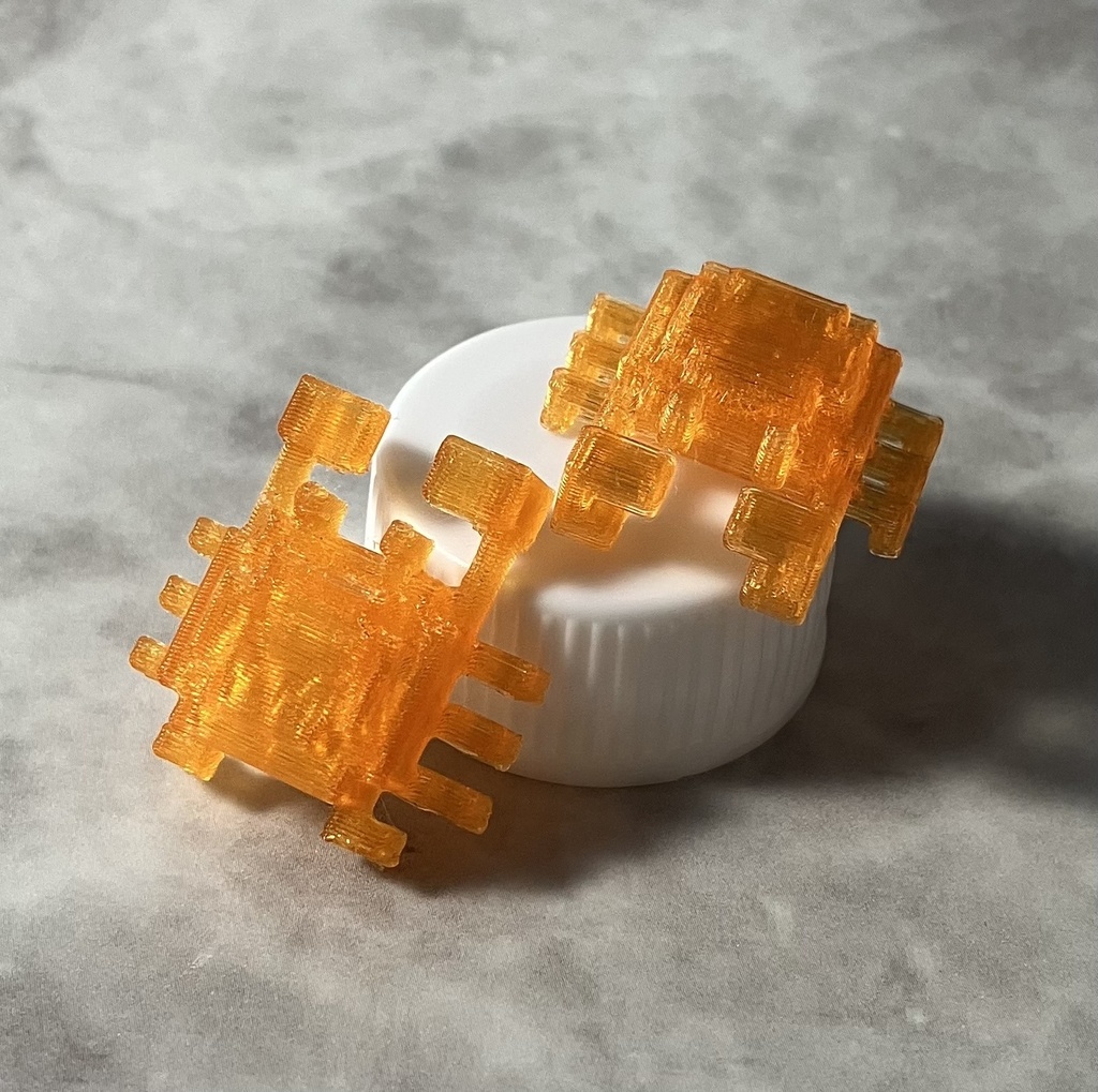 小さな3Dドットのカニさんフィギュア