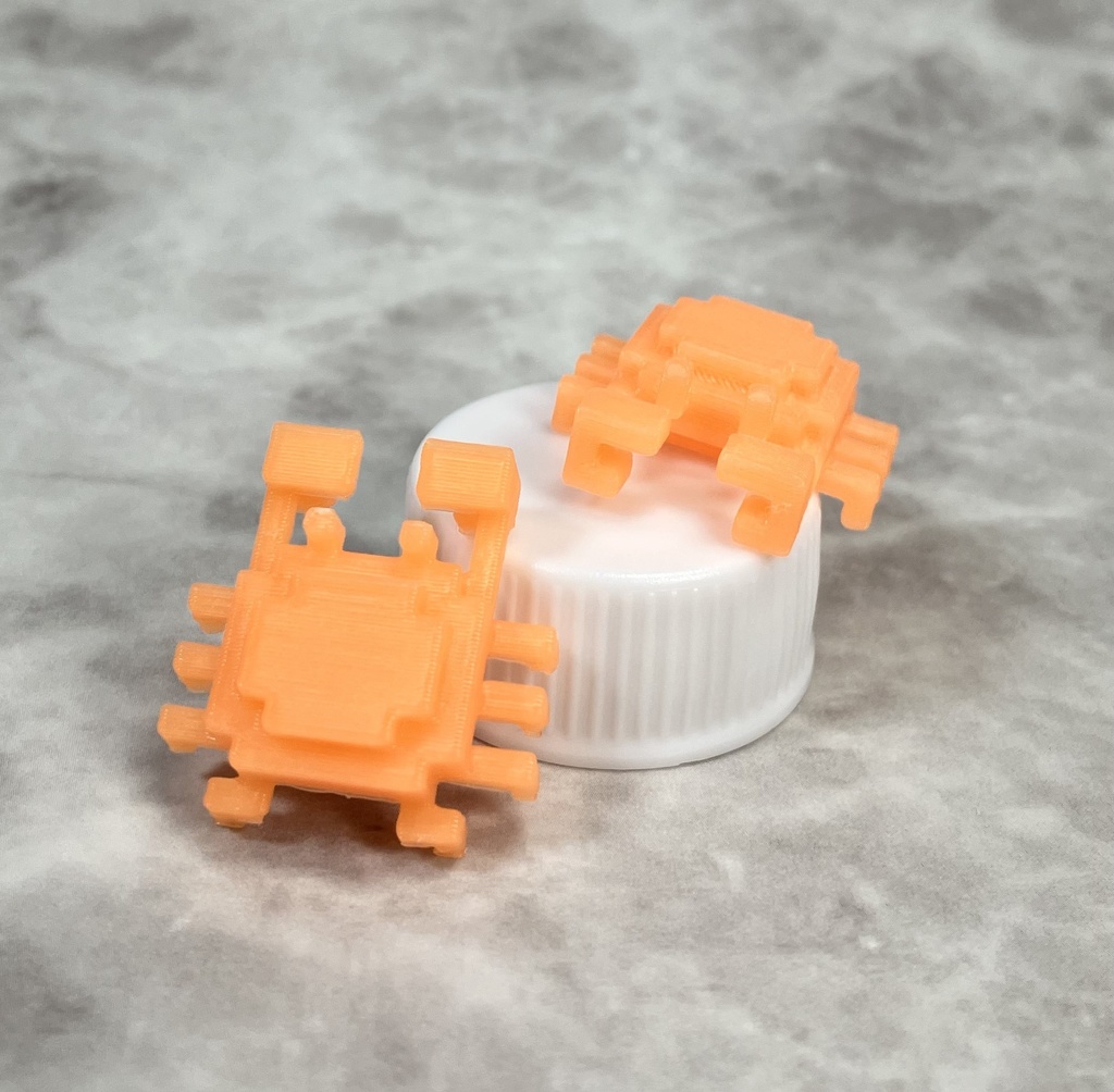 小さな3Dドットのカニさんフィギュア