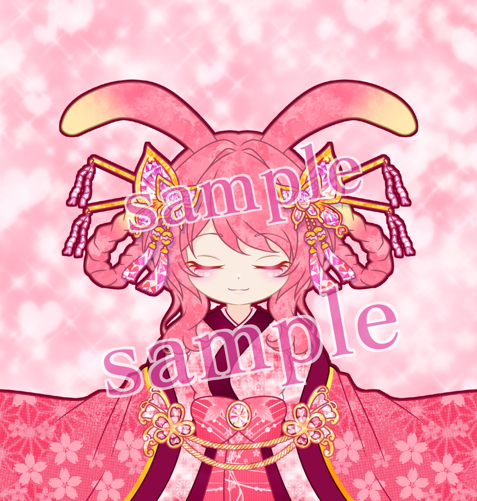 【ハート缶バッジ】妖月紅兎 ver.蝶々