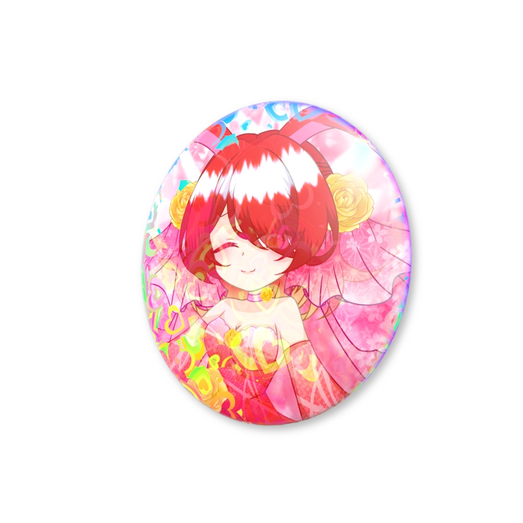 【ホログラム缶バッジ】妖月紅兎 ver.ウェディング