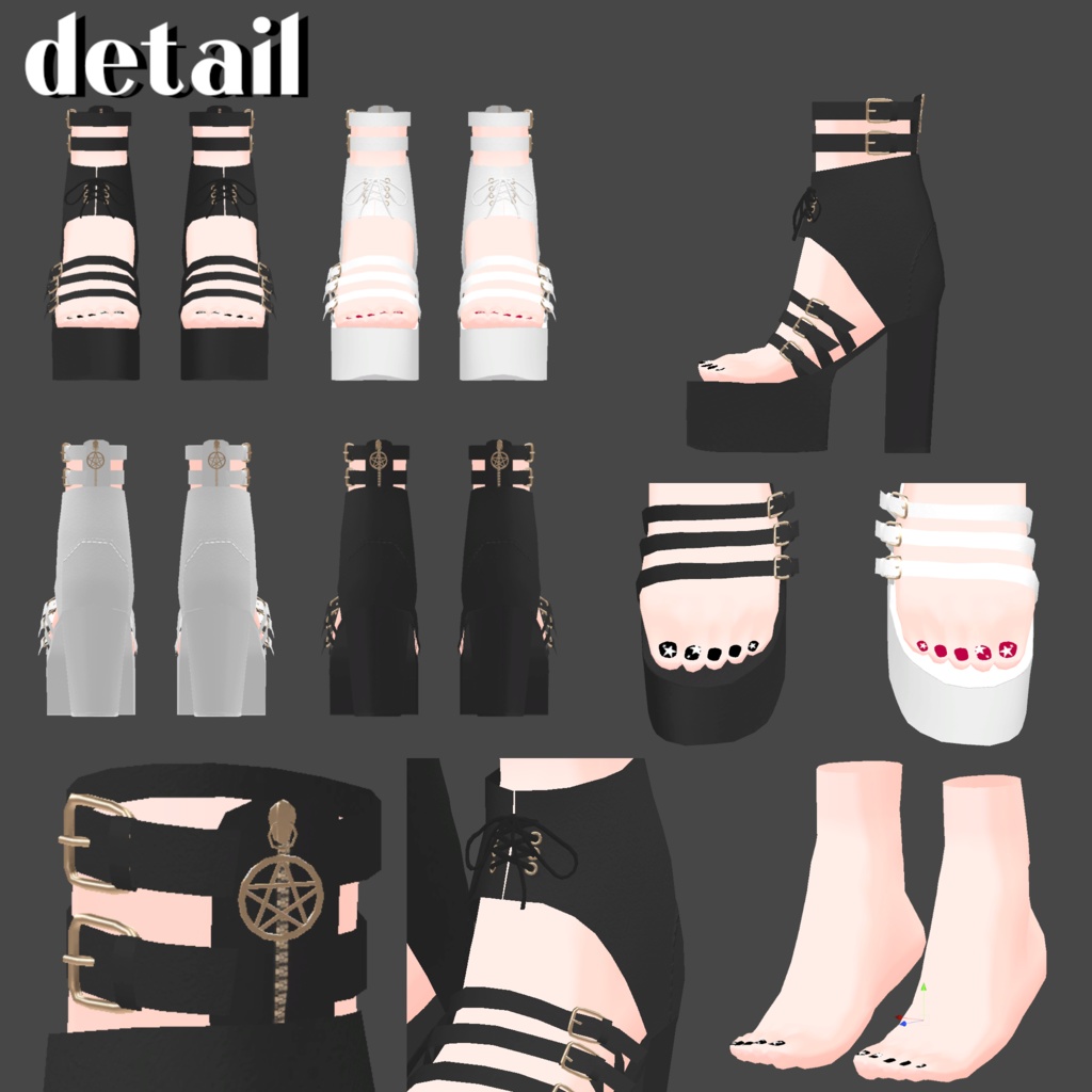 チャンキーヒールサンダル 2colors