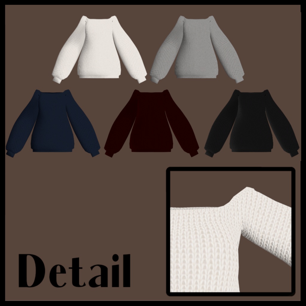 【Vivi/あずき/狐雪/LSbody/舞夜/涼々対応】ゆるニット 5colors