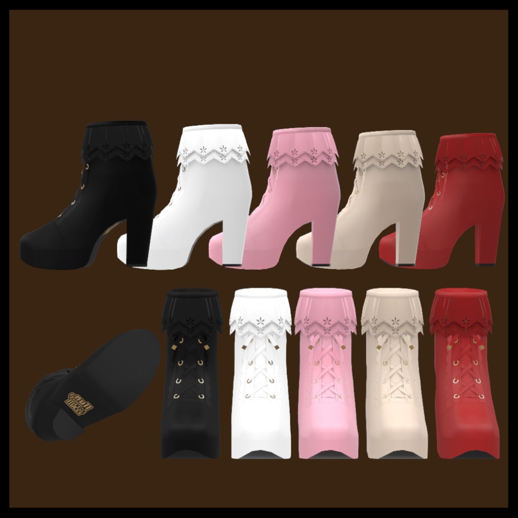フリルショートブーツ 5カラー