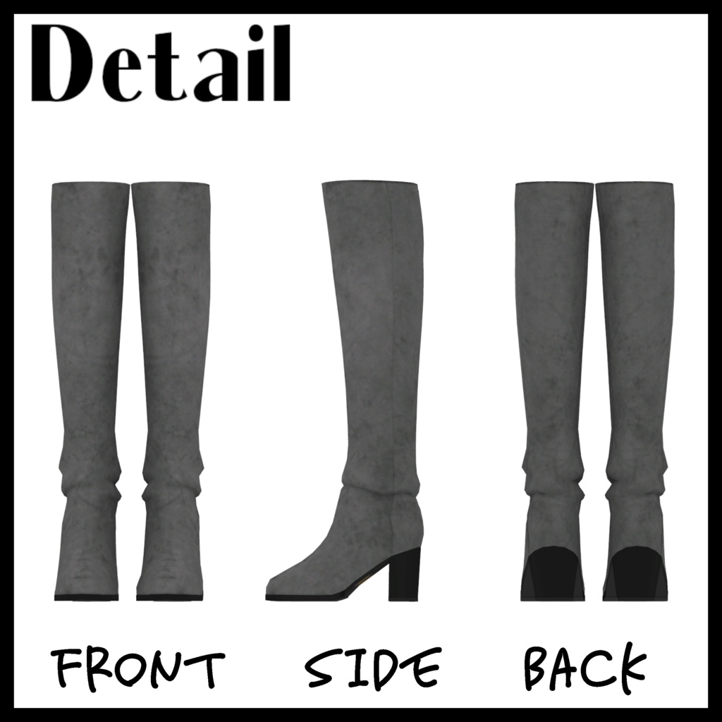 膝丈ロングブーツ&ニーハイブーツ 6colors