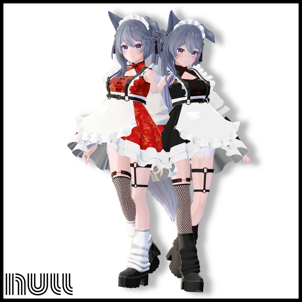 中華風メイド服セット【狐雪/桔梗/セレスティア/LSbody/枡花 蒼/舞夜対応】