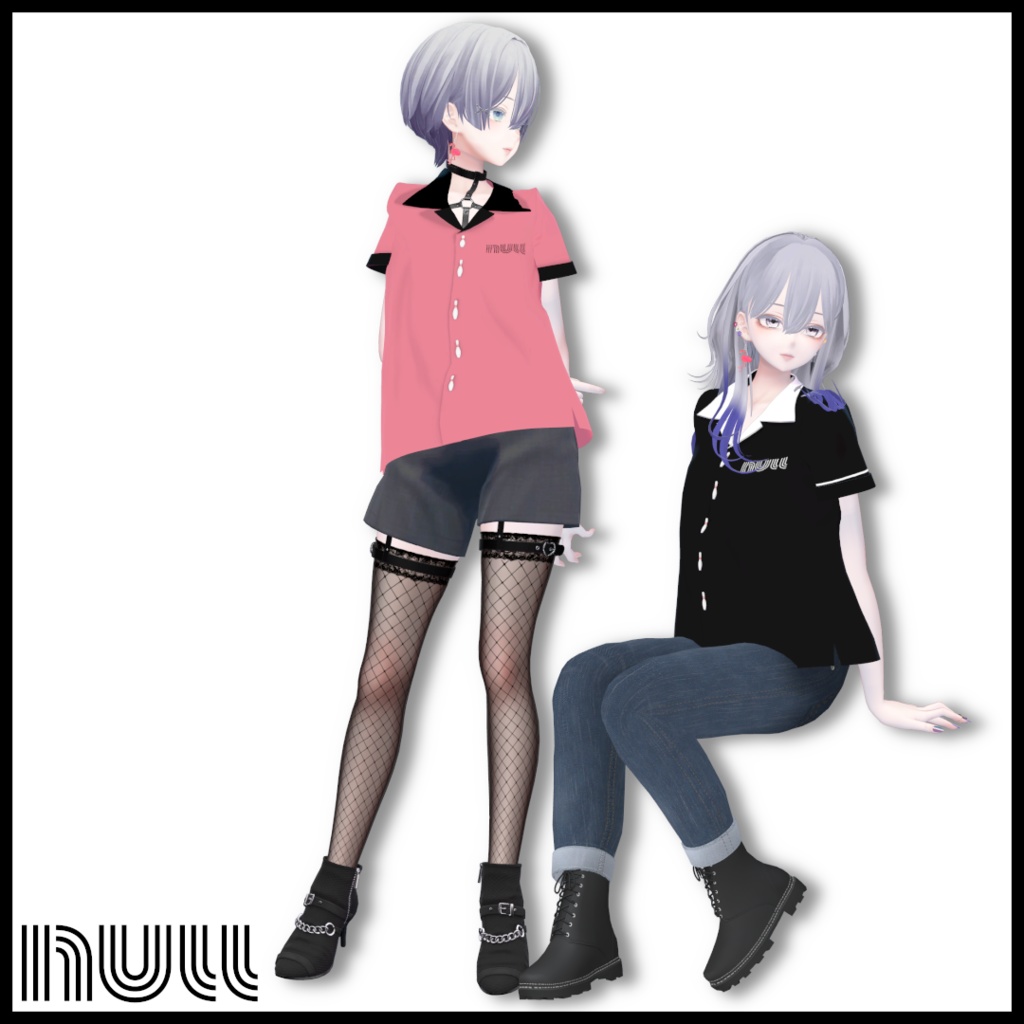 Bowling shirt + Flamingo earrings