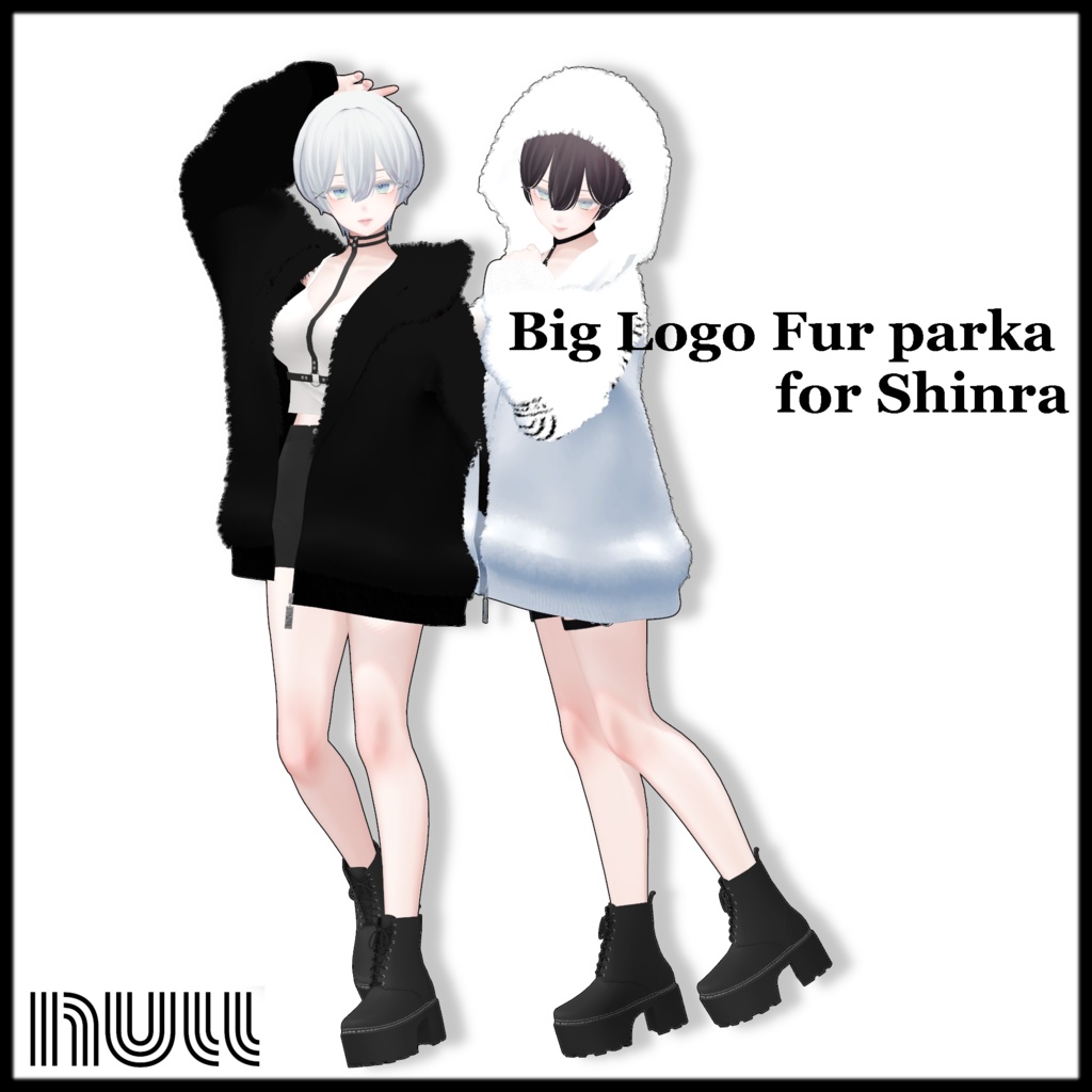 Big Logo Fur parka for Shinra