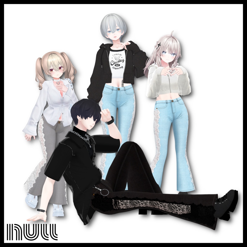 7アバター対応 Lace Line Flared Denim【MA対応】