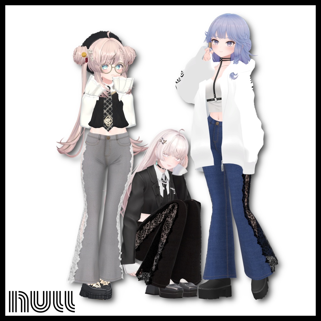 7アバター対応 Lace Line Flared Denim【MA対応】