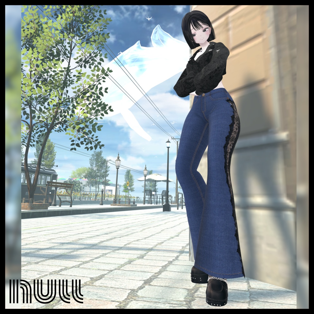 9アバター対応 Lace Line Flared Denim【MA対応】