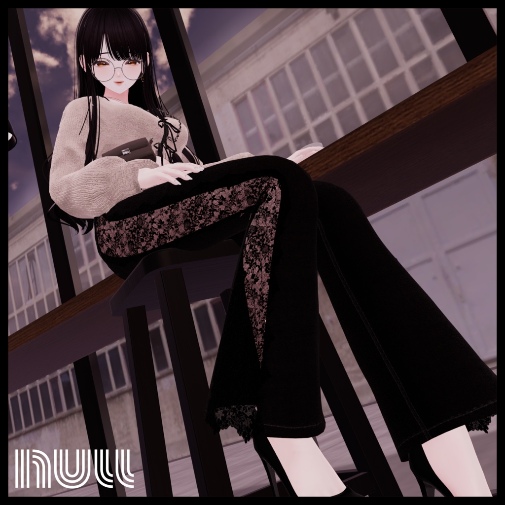 7アバター対応 Lace Line Flared Denim【MA対応】