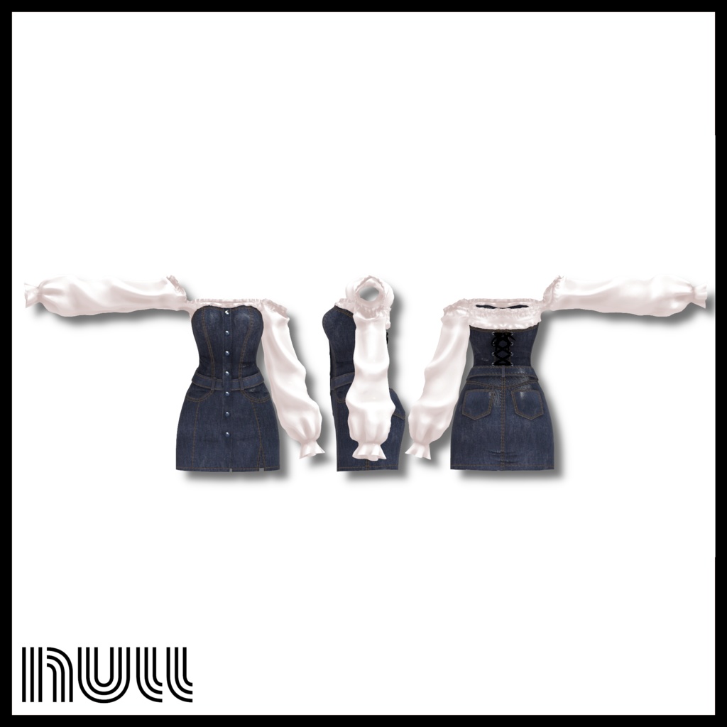 2アバター対応🩵Denim Off-Shoulder Mini Dress【MA対応】