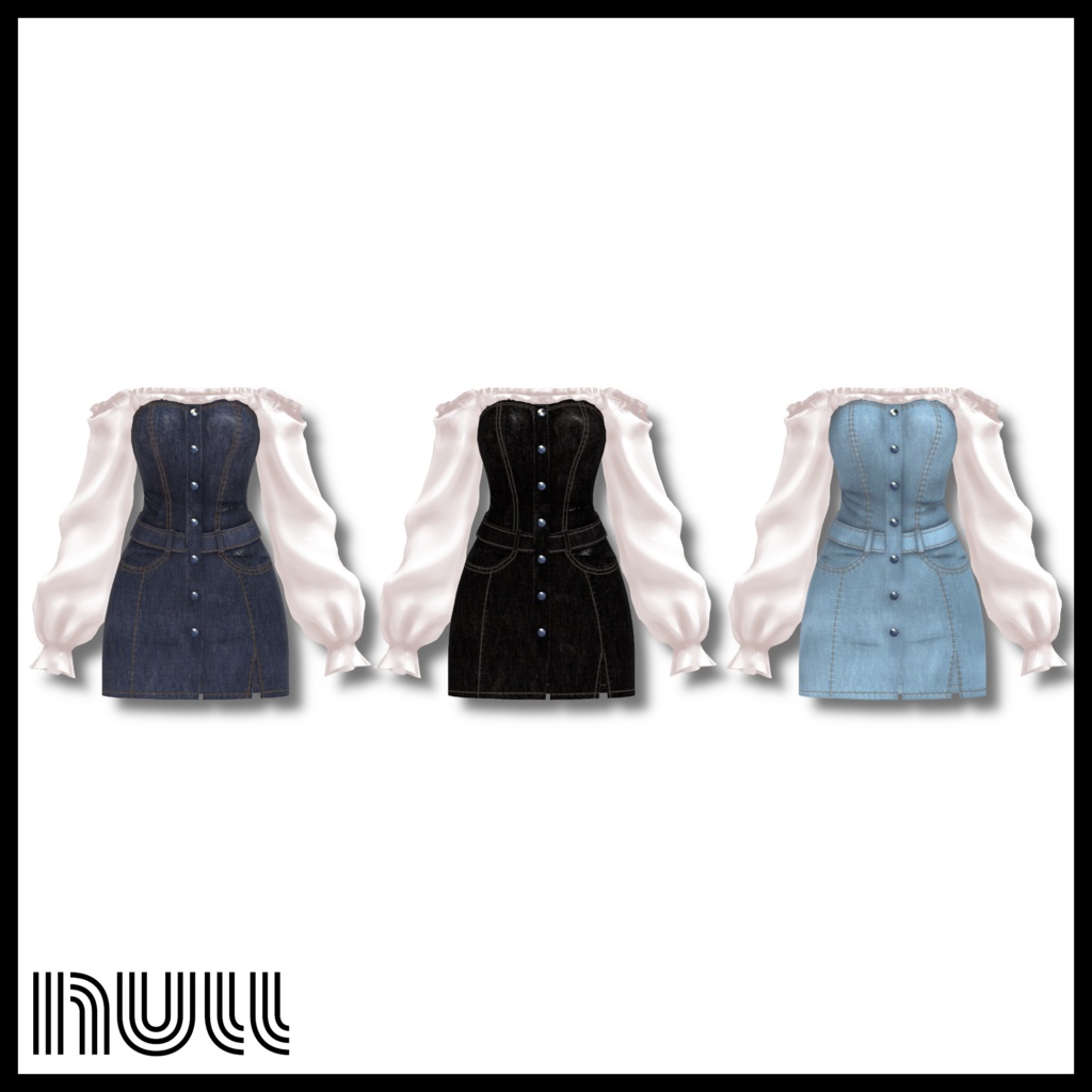 2アバター対応🩵Denim Off-Shoulder Mini Dress【MA対応】